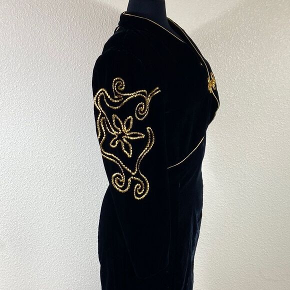 Vintage Karen Lucas For Niki ILGWU Made In USA Velvet Woman Dress Size 12 - Picture 4 of 16